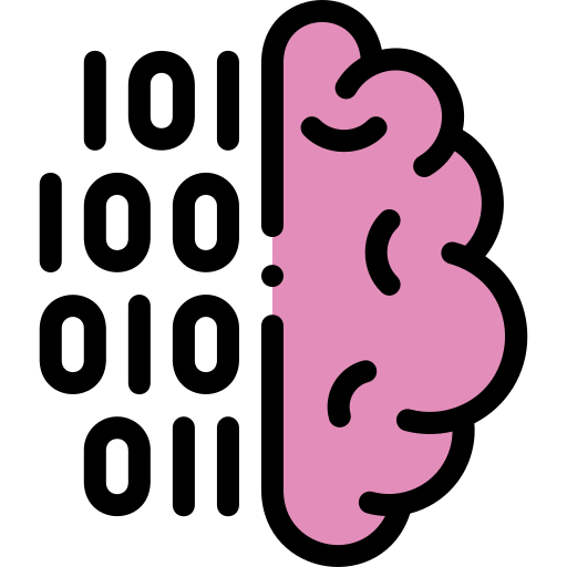 Half brain right side and half bits left side